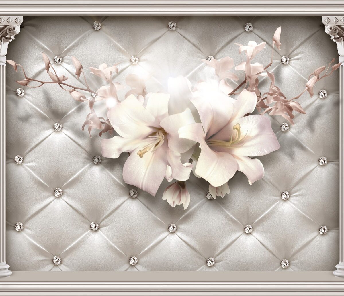 3D Фотообои Нежные лилии